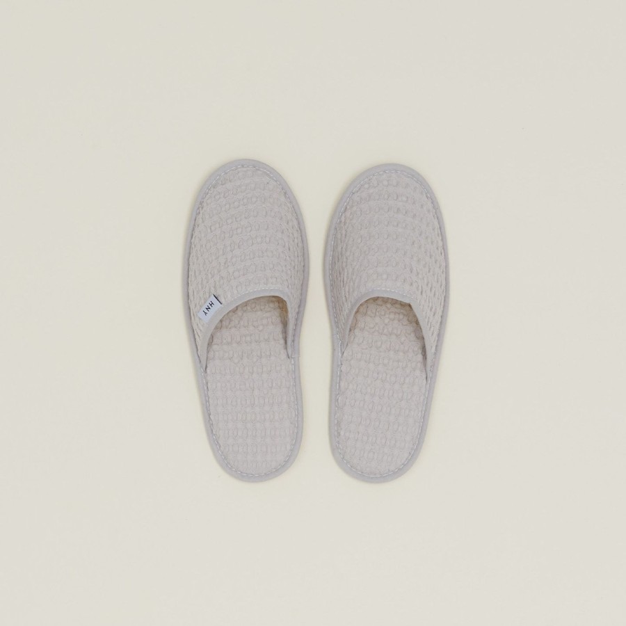 Bed & Bath Hawkins New York Loungewear | Simple Waffle Slippers - Light Grey