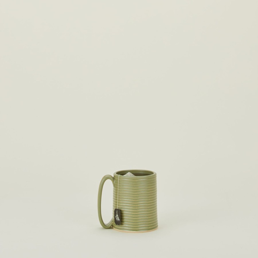 Kitchen & Dining Tellefsen Atelier Dinnerware | Tall Ribbed Mug - Olive