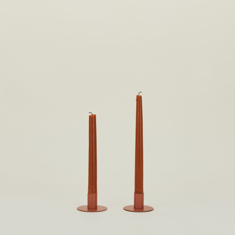 Decor Hawkins New York Candles & Tapers | Essential Metal Candle Holders, Set Of 2 - Terracotta