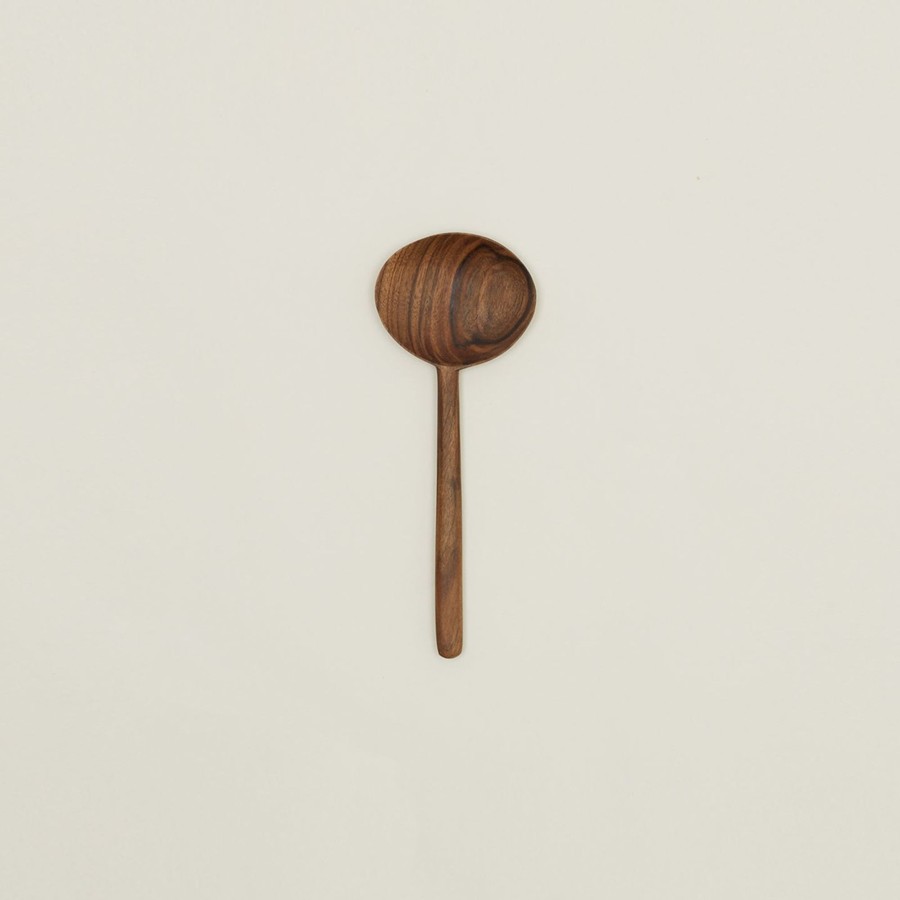 Kitchen & Dining Hawkins New York Serveware | Hand Carved Walnut Oval Spoon