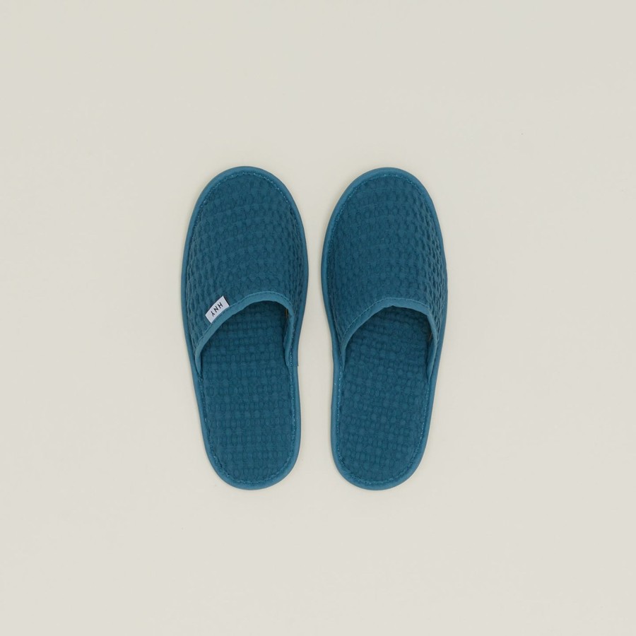 Bed & Bath Hawkins New York Loungewear | Simple Waffle Slippers - Peacock