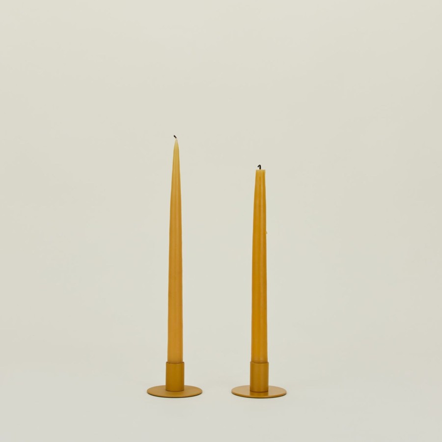 Decor Hawkins New York Candles & Tapers | Essential Metal Candle Holders, Set Of 2 - Mustard