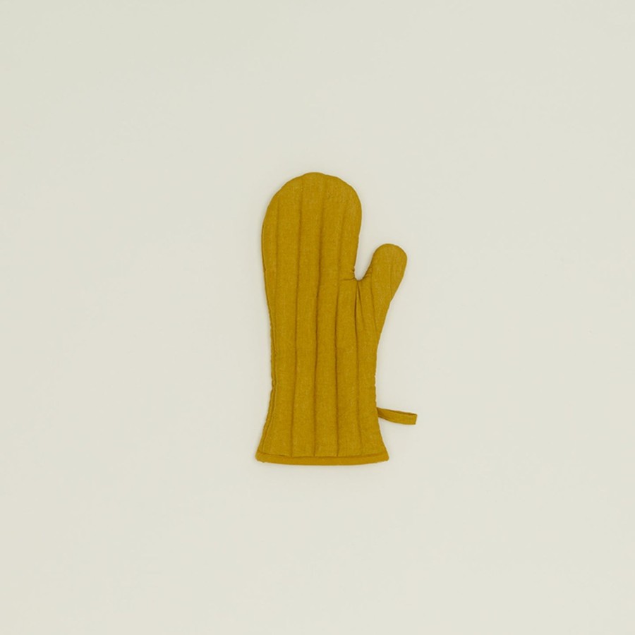 Kitchen & Dining Hawkins New York Kitchen Linens | Simple Linen Oven Mitt - Mustard