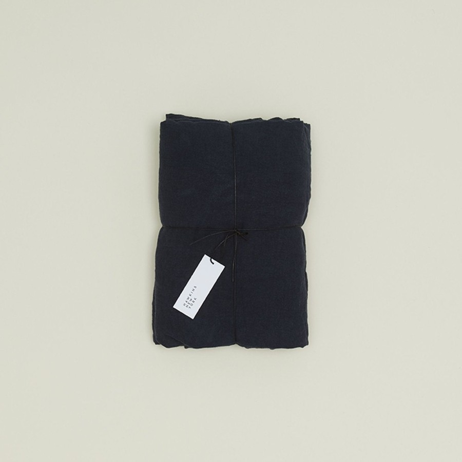 Bed & Bath Hawkins New York Sheets | Simple Linen Fitted Sheet - Navy