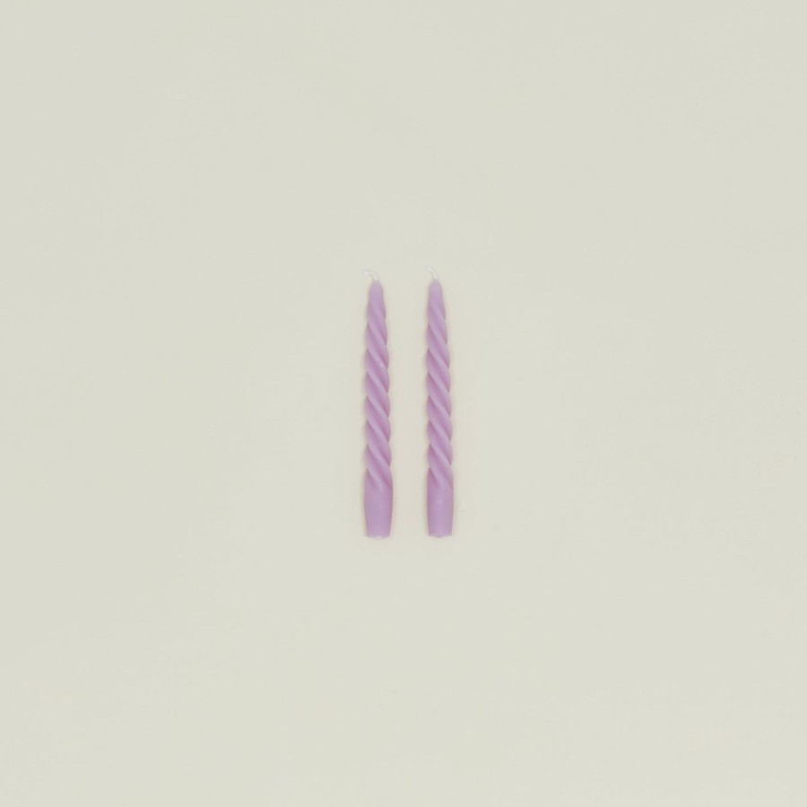 Decor Mmann Candles Candles & Tapers | Twisted Taper Candle, Set Of 2 - Lilac