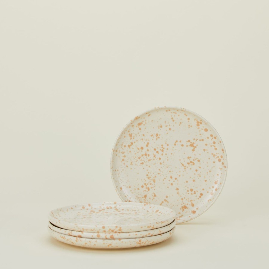 Kitchen & Dining Sir/Madam Dinnerware | Splatterware Plate, Set Of 4 - Latte