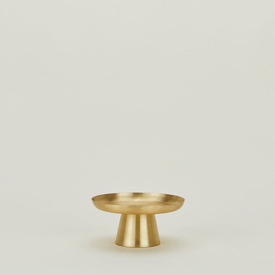 Kitchen & Dining Fog Linen Serveware | Brass Cake Stand