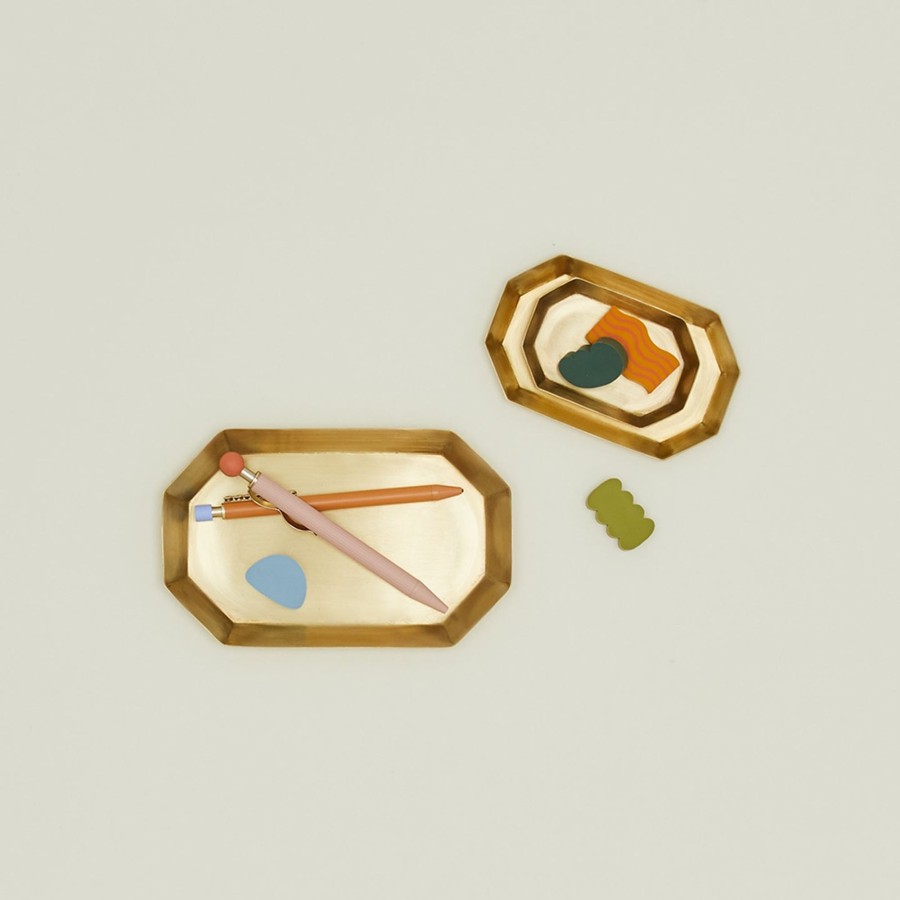 Decor Fog Linen Office & Games | Brass Octagonal Tray