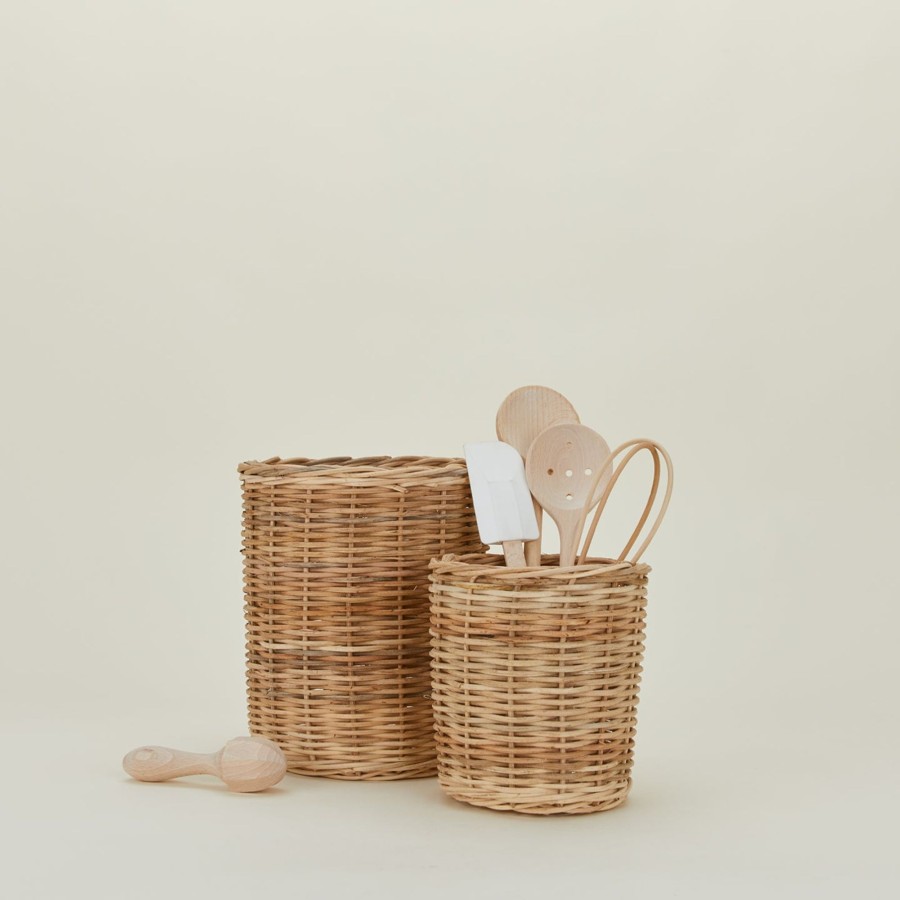 Kitchen & Dining Bloomingville Storage | Wicker Canisters, Set Of 2