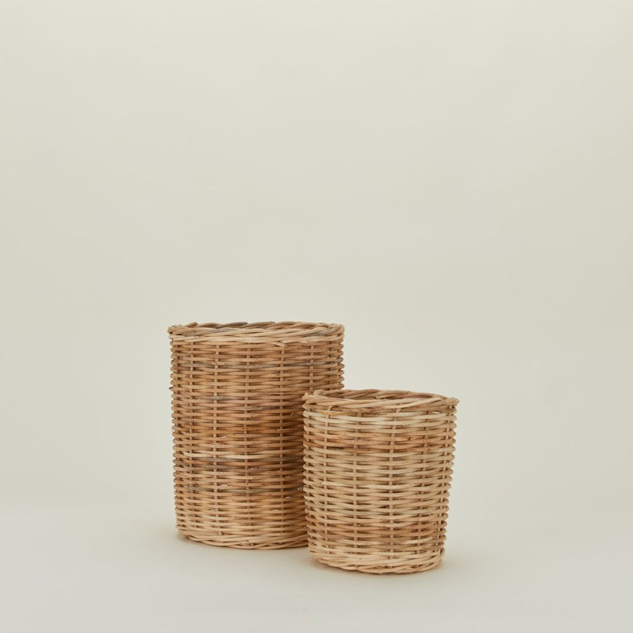 Kitchen & Dining Bloomingville Storage | Wicker Canisters, Set Of 2