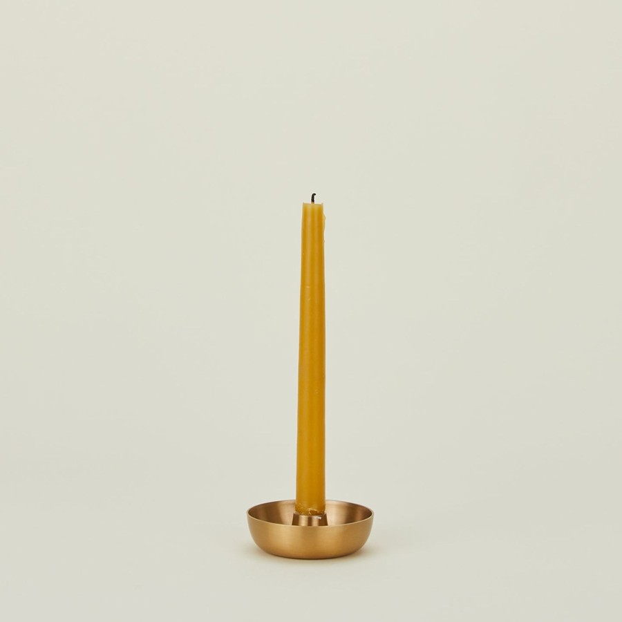 Decor Fog Linen Candles & Tapers | Brass Bowl Candle Holder