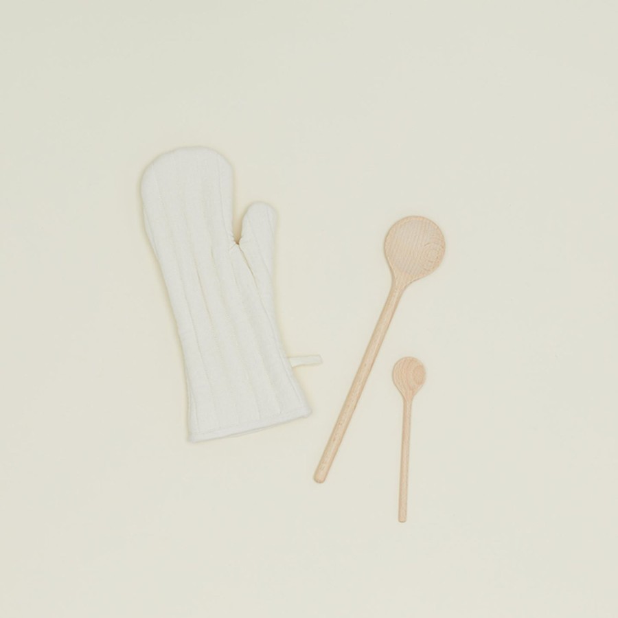 Kitchen & Dining Hawkins New York Kitchen Linens | Simple Linen Oven Mitt - Ivory