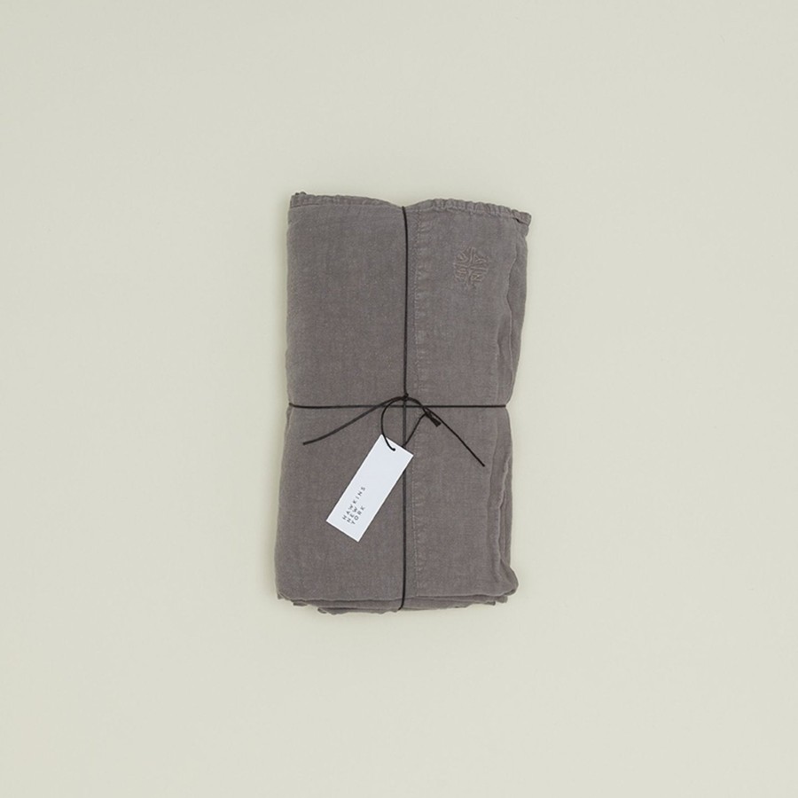 Bed & Bath Hawkins New York Sheets | Simple Linen Flat Sheet - Dark Grey