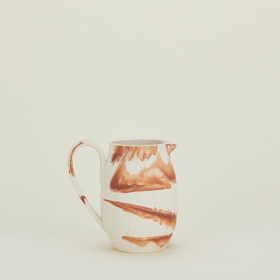 Kitchen & Dining Bloomingville Glassware & Barware | Marbled Stoneware Pitcher